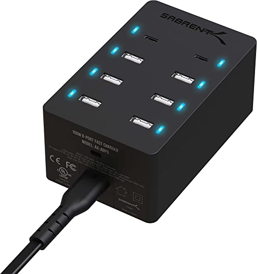 Charging Brick - 100W, 8 Port USB