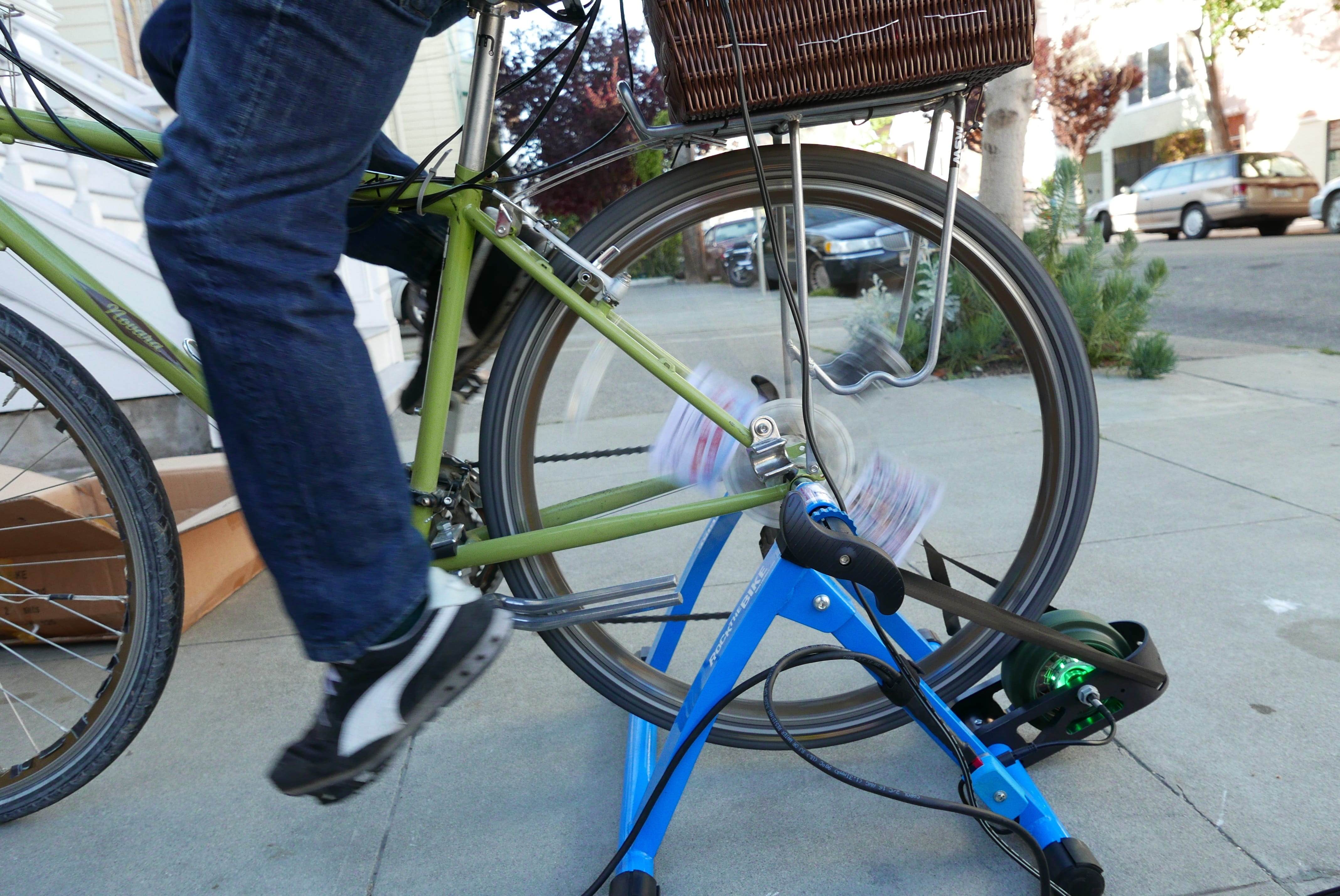 bicycle pedal generator Roll Up Generator Stand – Rock the Bike